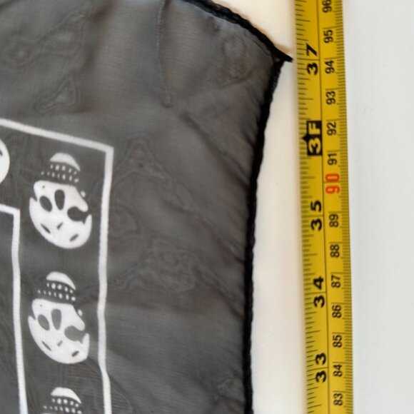 Alexander McQueen - 2 silk Skull Scarves! black white & pink gray chiffon - Picture 12 of 12